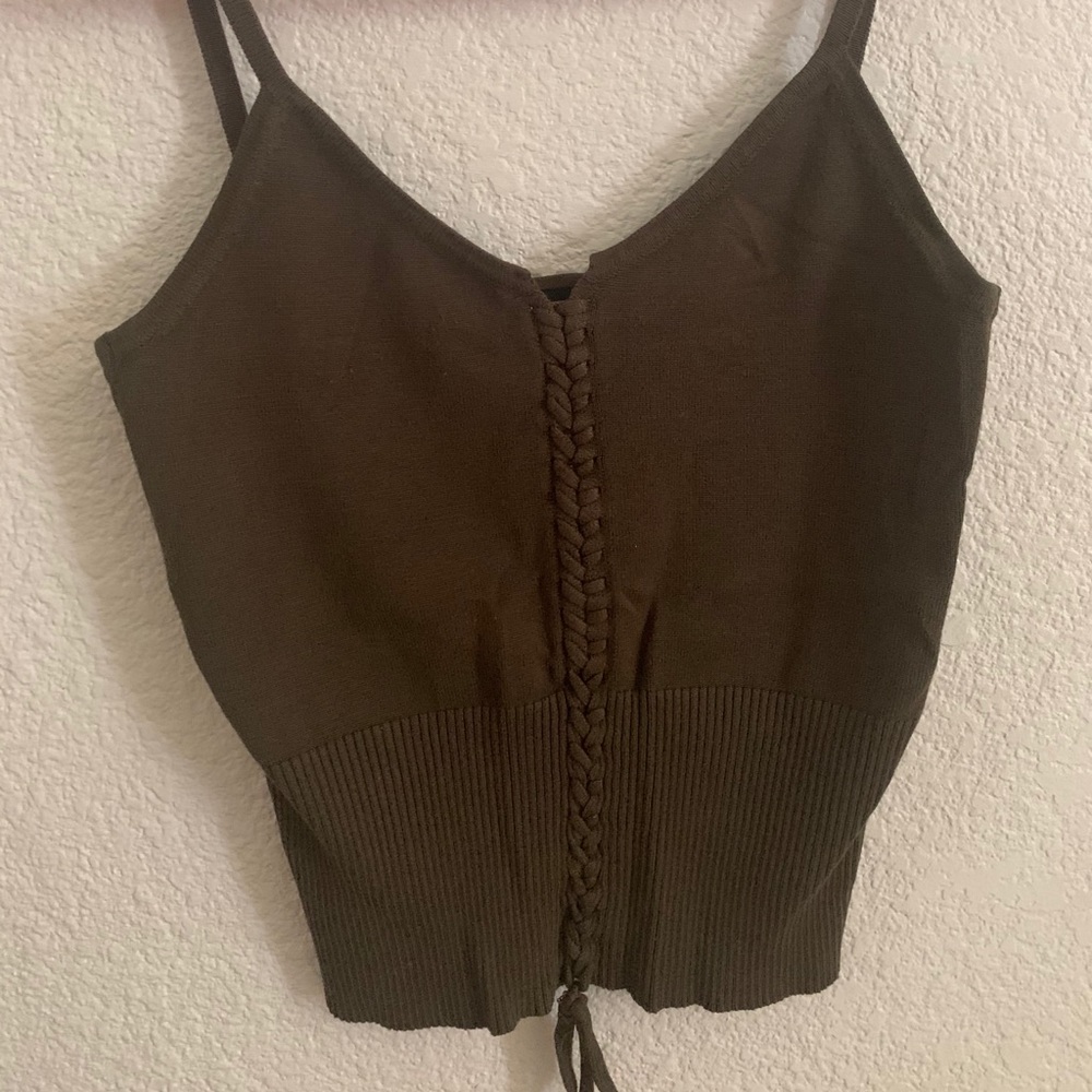 Olive green tank top